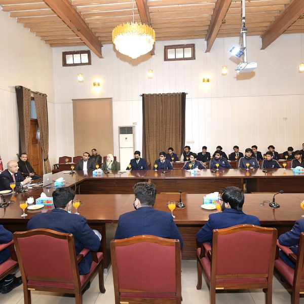 LAHORE (02-02-23): The students from Crescent Model Higher Secondary School along with their teachers visited the University of Veterinary and Animal Sciences (UVAS) Lahore. They had an interaction with Vice-Chancellor Prof Dr Nasim Ahmad, in which Prof Nasim briefed them about the university history, academic and research activities and also told them about the flagship programs of the university. Prof Dr Nasim Ahmad added about the UVAS role in development of livestock sector and its clinical services for the treatment of animals. He spoke about the advisory services of UVAS for the guidance of livestock, poultry and dairy farmers to enhance their profitability. He highlighted the scope of veterinary education, research and other allied sciences professional degree programme. He said our vision of UVAS to produce trained graduate who playing their lead role in the development of livestock sector as trained human resource. Prof Dr Nasim shared awarded 1,370 scholarships during the last year and total amount awarded in these scholarships was over Rs.101.28 million, he added. The students also asked several questions about the role of UVAS, its services for the welfare of livestock farming community, scholarships and vision. Crescent Model Higher Secondary School teachers and a large number of students from were present on the occasion.